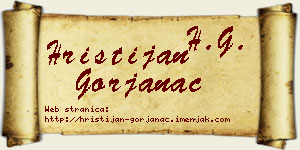 Hristijan Gorjanac vizit kartica